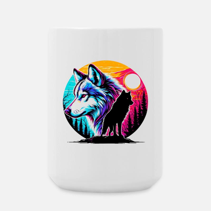Wolf - Große Tasse 440 ml - Weiß