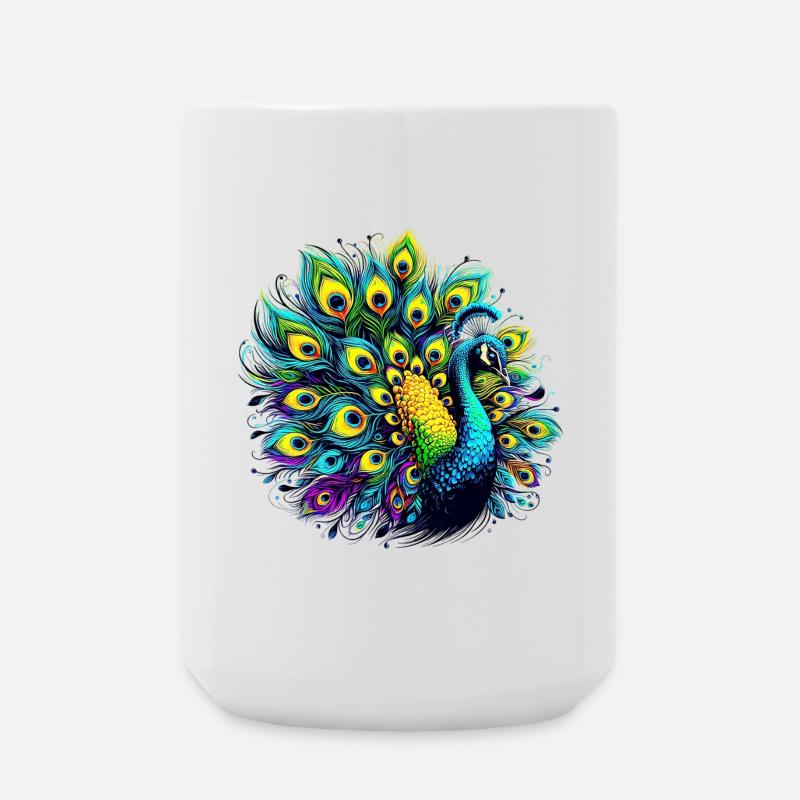Peacock - Large Mug 440 ml - white