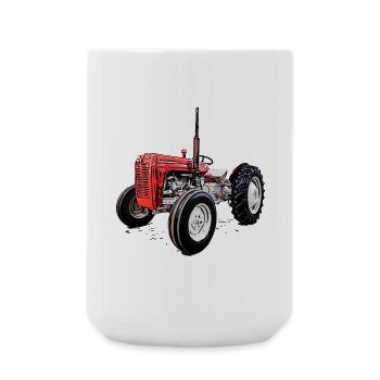 Roter M F 35 Traktor - Große Tasse 440 ml - Weiß - Vorne