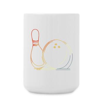 Bowling Ball and Pin Sketch - Large Mug 440 ml - white - Front