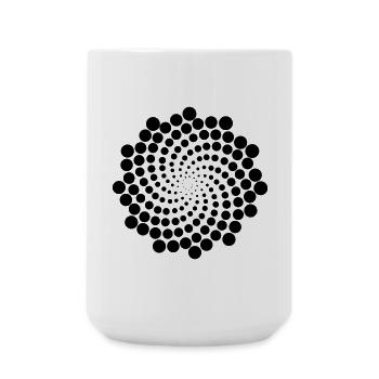 Wirbel Punkt Spirale - Große Tasse 440 ml - Weiß - Vorne