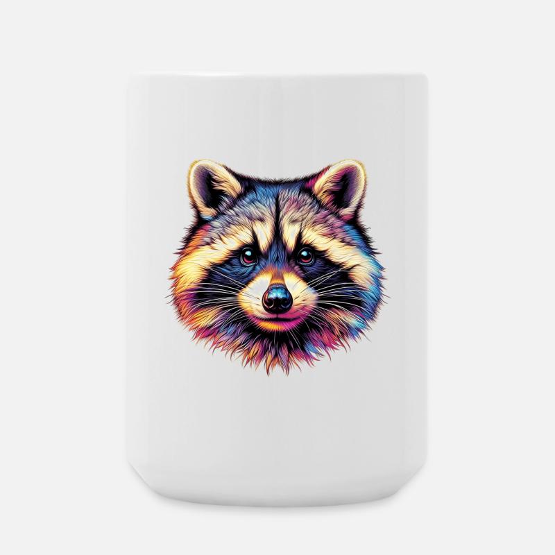 Waschbär - Große Tasse 440 ml - Weiß