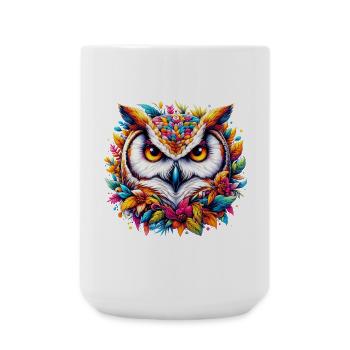 Eule - Große Tasse 440 ml - Weiß - Vorne