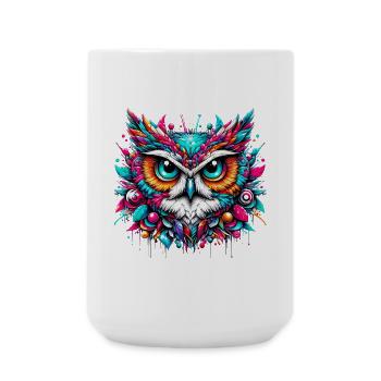 Eule - Große Tasse 440 ml - Weiß - Vorne