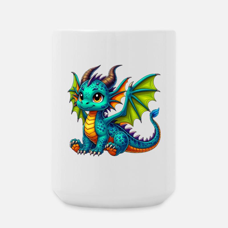 Drache - Große Tasse 440 ml - Weiß