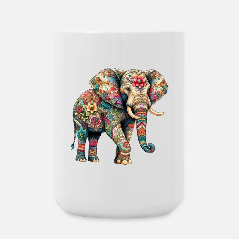 Éléphant - Grande tasse 440 ml - blanc