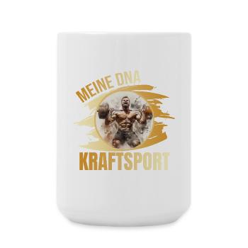 Meine DNA - Kraftsport - Große Tasse 440 ml - Weiß - Vorne