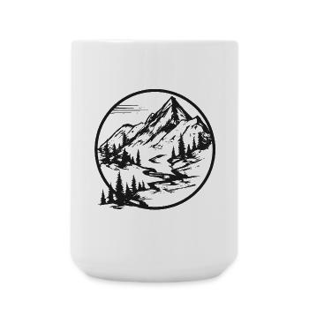 Mountain Landscape | Hiking trail | Hiking in the mountains - Large Mug 440 ml - white - Front
