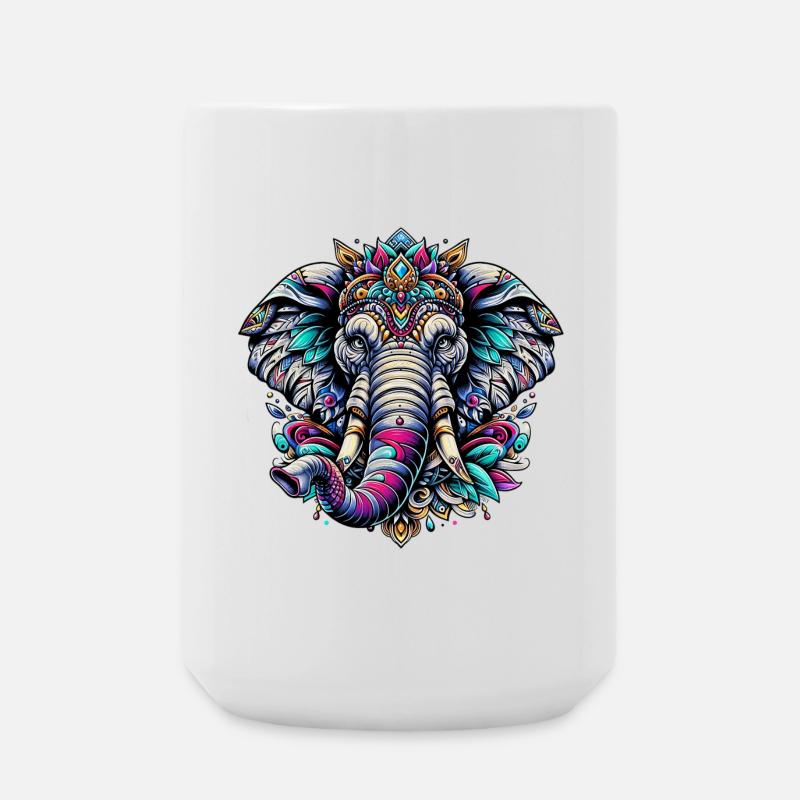 Elefant - Große Tasse 440 ml - Weiß