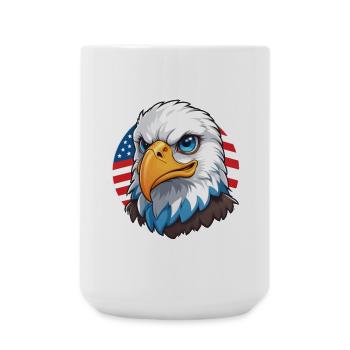Drapeau des États-Unis Eaglehead Bald Eagle - Grande tasse 440 ml - blanc - Devant