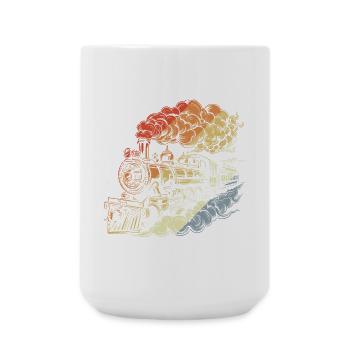 Locomotive à vapeur rétro - Grande tasse 440 ml - blanc - Devant
