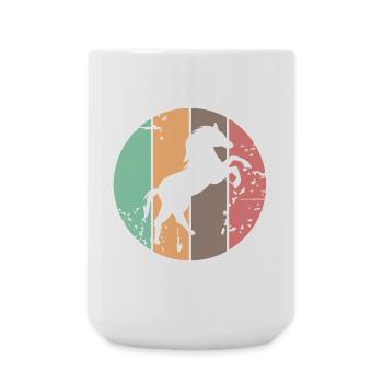 retro colors horse gallop animals illustration icon - Large Mug 440 ml - white - Front