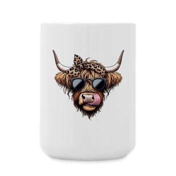 Rockabilly Highland Beef - Stylish and Cool - Large Mug 440 ml - white - Front