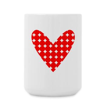 HERZ. PAPA. MAMA. Junggesellinnenabschied. BEBE. KIND. HERZ. FEST - Große Tasse 440 ml - Weiß - Vorne