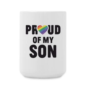Mois de la fierté LGBTQ - Fier de mon fils - Grande tasse 440 ml - blanc - Devant
