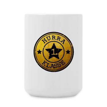 Hurrah 1st Class - Star Emblem gold black - Large Mug 440 ml - white - Front