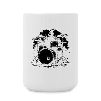 Drum Set Sketch - Large Mug 440 ml - white - Front