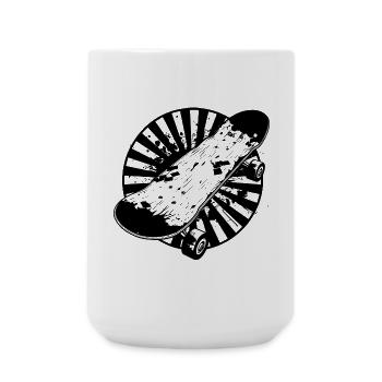 Skateboard Zeichnung - Große Tasse 440 ml - Weiß - Vorne