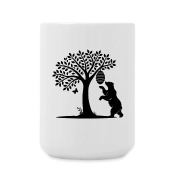 charmanter Bär als Honigdieb am Bienen Stock - Große Tasse 440 ml - Weiß - Vorne