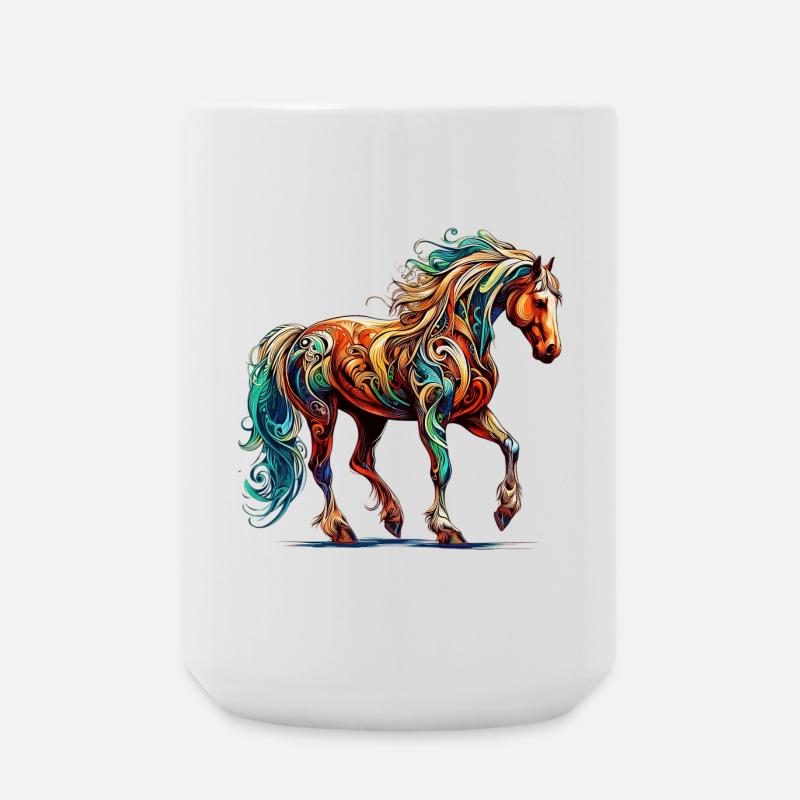 Pferd - Große Tasse 440 ml - Weiß