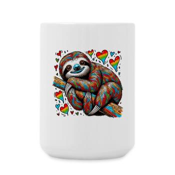 Sloth with Hearts - Large Mug 440 ml - white - Front