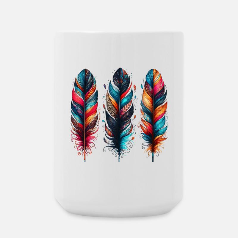 Feder - Große Tasse 440 ml - Weiß