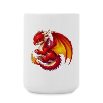 Drache - Große Tasse 440 ml - Weiß - Vorne