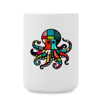 Krake - Große Tasse 440 ml - Weiß - Vorne