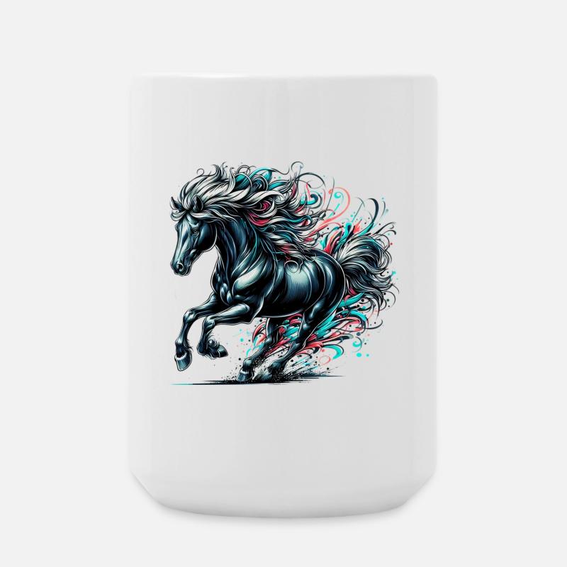 Pferd - Große Tasse 440 ml - Weiß