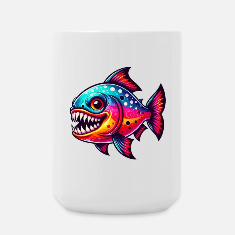 Piranha - Große Tasse 440 ml - Weiß