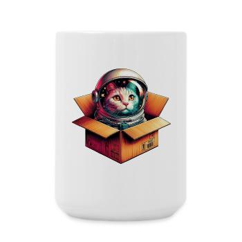 Astronaut Katze - Große Tasse 440 ml - Weiß - Vorne