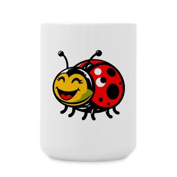 Marienkäfer - Große Tasse 440 ml - Weiß - Vorne