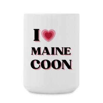 I love Maine Coon (style coeur rétro) - Grande tasse 440 ml - blanc - Devant