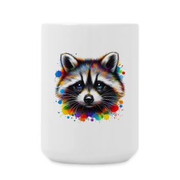 Waschbär - Große Tasse 440 ml - Weiß - Vorne
