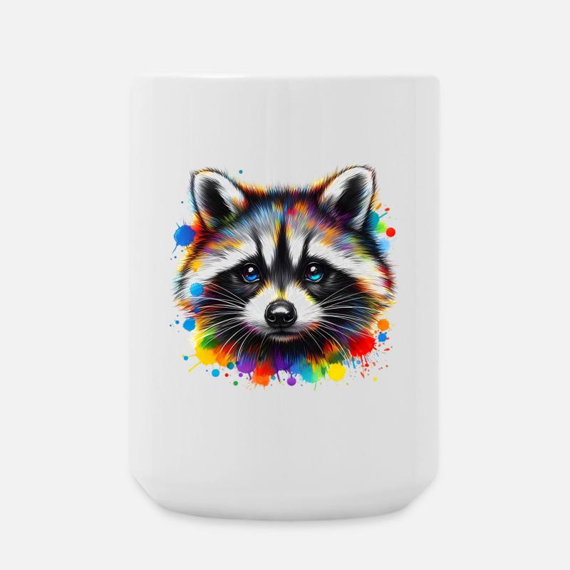 Waschbär - Große Tasse 440 ml - Weiß