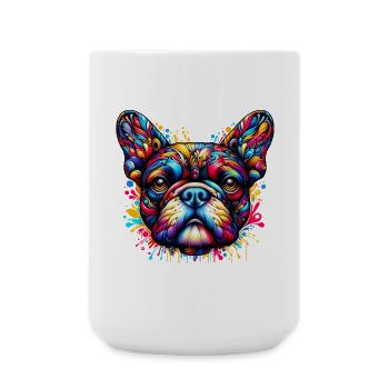 Bouledogue français Chien - Grande tasse 440 ml - blanc - Devant