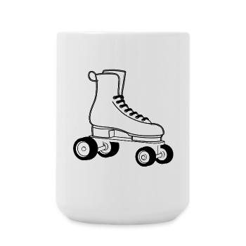 Patins à roulettes dessin au trait - Grande tasse 440 ml - blanc - Devant