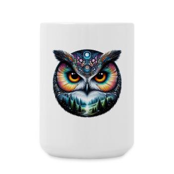 Eule - Große Tasse 440 ml - Weiß - Vorne