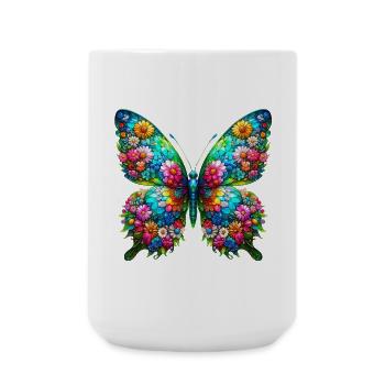 Schmetterling - Große Tasse 440 ml - Weiß - Vorne