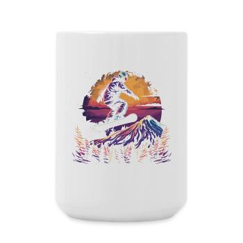 Retro Snowboarder Graphic - Large Mug 440 ml - white - Front