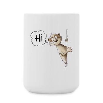 Hi Meerkat I Wild Animals - Large Mug 440 ml - white - Front