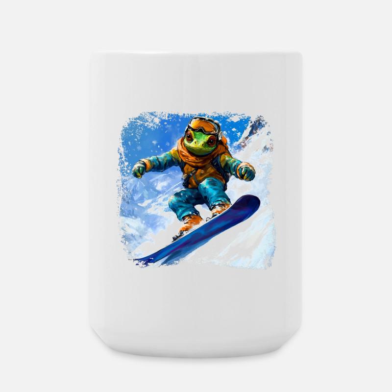 Snowboard Chameleon - Large Mug 440 ml - white