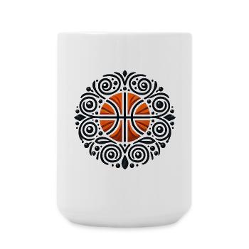 Motif d’ornement de basket-ball orange - Grande tasse 440 ml - blanc - Devant