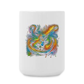 Farbenfroher Gitarrenausdruck - Große Tasse 440 ml - Weiß - Vorne