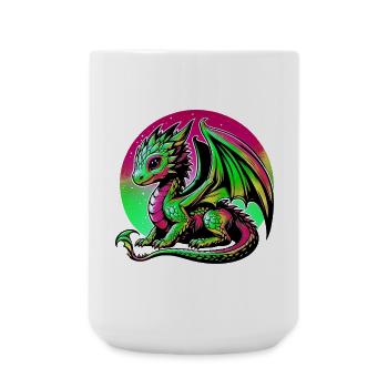 Drache - Große Tasse 440 ml - Weiß - Vorne