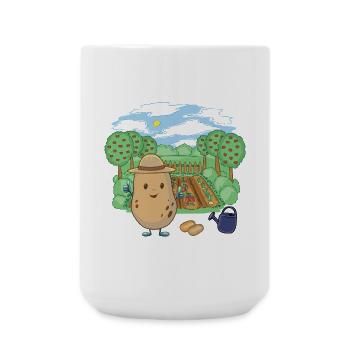 Potato Farmer Vegetable Garden Potatoes Farmer - Large Mug 440 ml - white - Front