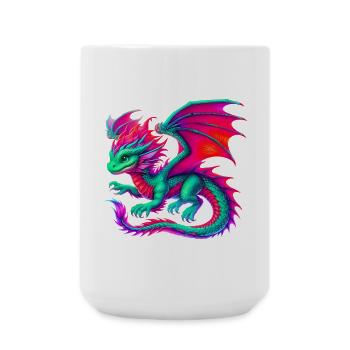 Drache - Große Tasse 440 ml - Weiß - Vorne