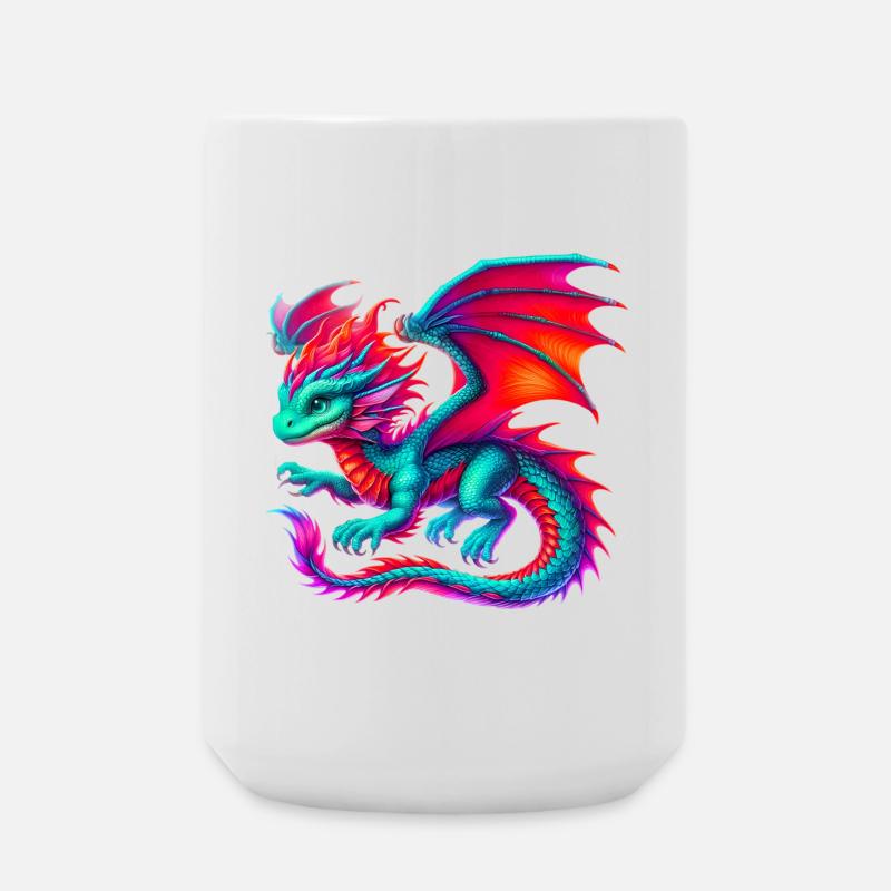 Drache - Große Tasse 440 ml - Weiß