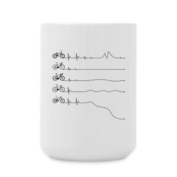 Minimal Bicycle Line Art on Black - Large Mug 440 ml - white - Front