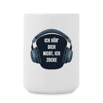 Gaming Ich hör dich nicht ich zocke Spruch - Große Tasse 440 ml - Weiß - Vorne